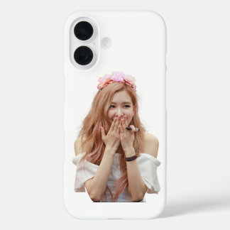 custom case iphone 16 rose black pink