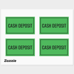 Custom Cash Deposit Text Sticker for Banking Use