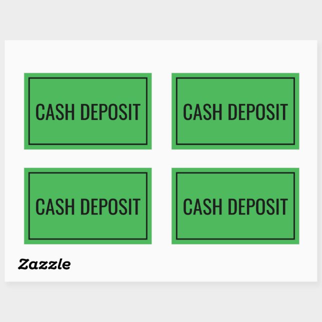 Custom Cash Deposit Text Sticker for Banking Use (Sheet)