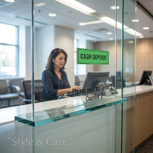 Custom Cash Deposit Text Sticker for Banking Use
