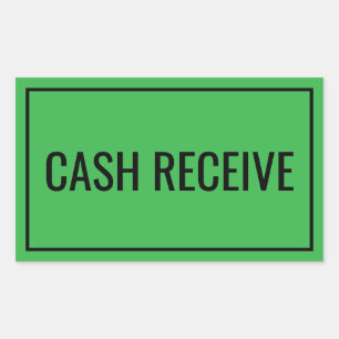 Custom Cash Received Text Sticker for Banking Use