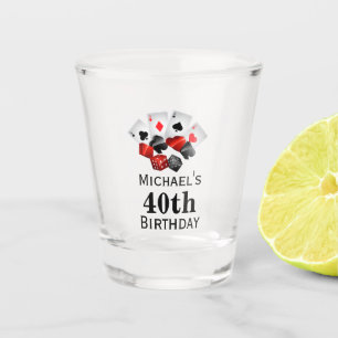 Custom Casino 40th Birthday Party Favor Shot Glass