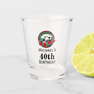 Custom Casino 40th Birthday Party Favour Shot Glas Glass