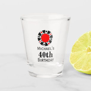 Custom Casino 40th Birthday Party Favour Shot Glas Glass
