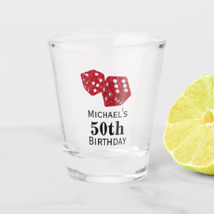 Custom Casino 40th Birthday Party Favour Shot Glass