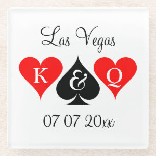 Custom casino poker Las Vegas wedding coaster