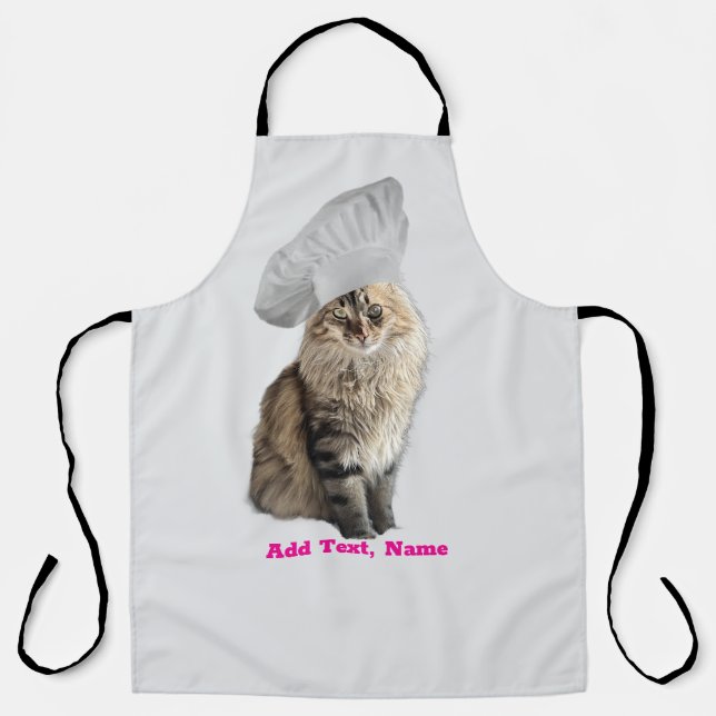 Custom Cat Apron - Personalised Photo & Name (Front)