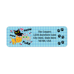Custom Cat Art Return Address Labels