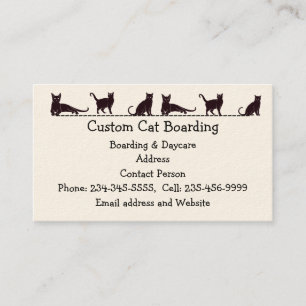 Custom Cat Boarding Daycare  Business Card