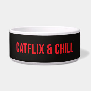 Custom Cat Bowl – “Catflix & Chill”