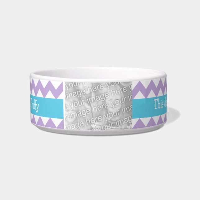 Custom Cat Bowl, Pastel Color Chevrons Bowl (Front)