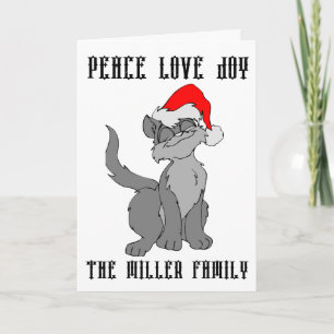 CUSTOM CAT CHRISTMAS GREETING CARDS PERSONALIZED