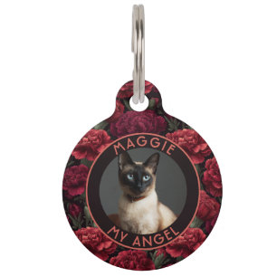 Custom Cat Dad Gift Carnations Pet Tag