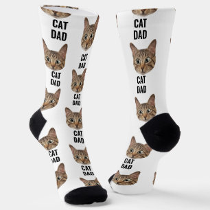 Custom Cat Dad Socks Cat Face Socks Cat Lover Gift