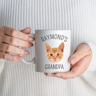 Custom Cat Face Grandpa Grandma Birthday Party Coffee Mug