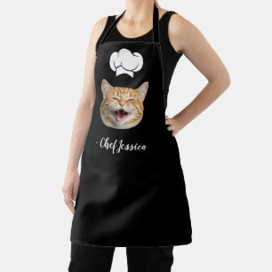 Custom Cat Face & Name Funny Chef Apron