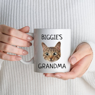 Custom Cat Face Photo Name Cute Cat Lover Owner Mug