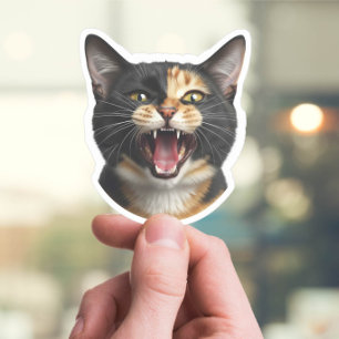 Custom Cat Face Sticker – Funny Personalised Photo