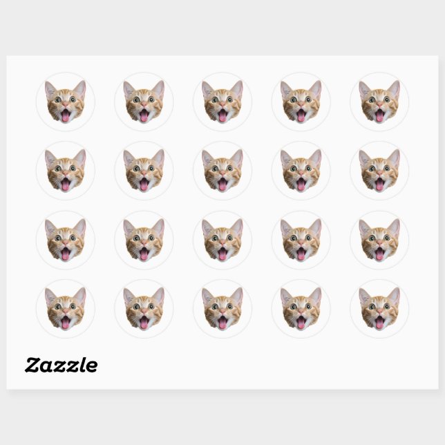 Custom Cat Face Stickers Personalised Face Photo (Sheet)