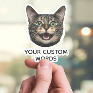 Custom Cat Face with personalised Photo & Text