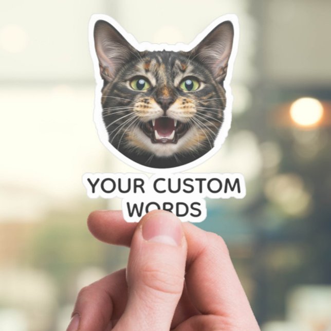 Custom Cat Face with personalised Photo & Text (Creator Uploaded)