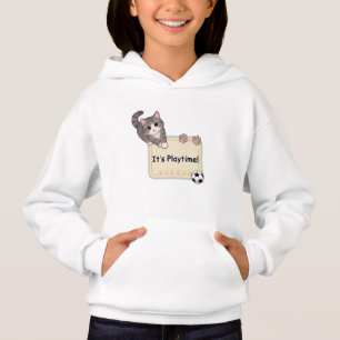 Custom Cat Hoodie for Kids, Personalised Cute Cat