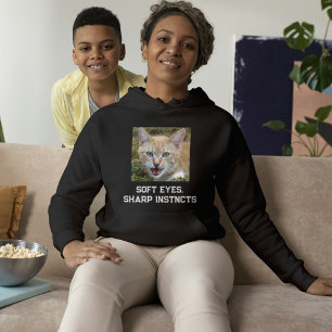 Custom Cat Lover Black White Quote Cute Pet Photo Hoodie