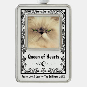Custom Cat Lover Funny Family Keepsake Mum Dad Silver Plated Framed Ornament