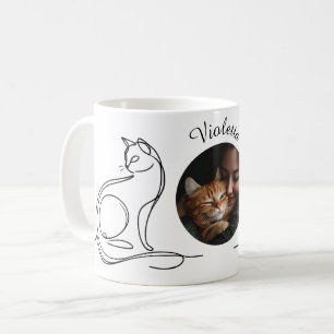Custom Cat Lover Mug – Minimalist One-Line Art
