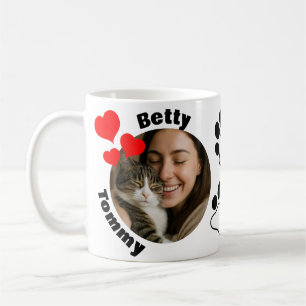 Custom Cat Lover Mug with 2 Photos & Names