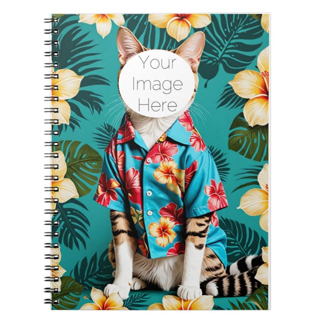 Custom cat lover tabby Spiral Photo Notebook (Front)