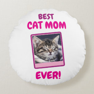 CUSTOM CAT MOM MUM EVER PET LOVE MOTHERS DAY DOG ROUND CUSHION