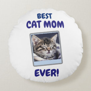 CUSTOM CAT MOM MUM EVER PET LOVE MOTHERS DAY DOG ROUND CUSHION