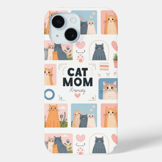 Custom "Cat Mum" iPhone Case  (Back)