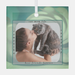 Custom Cat Mum Life Pet Photo Keepsake Ornament