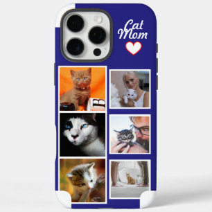 Custom Cat Mum Photo Collage Phone Case with Name