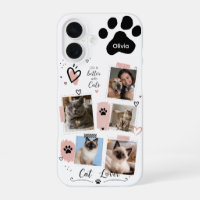 Custom Cat Mum Photo Collage Phone Case with Name