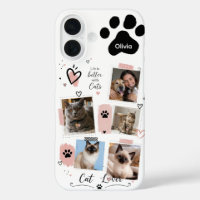 Custom Cat Mum Photo Collage Phone Case with Name