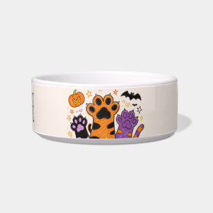Custom Cat Name Halloween pet Bowl