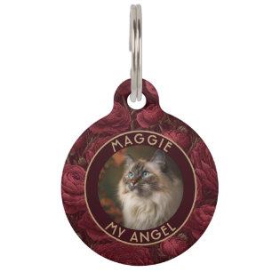 Custom Cat Owner Gift Ranunculus Flower Pet Tag