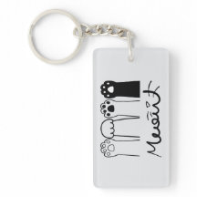 Custom Cat Paws Keychain with Name