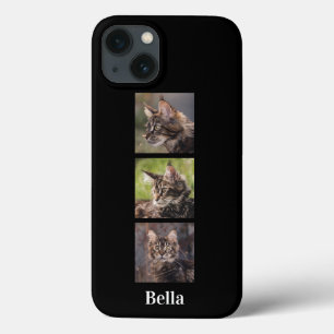 Custom Cat Photo Collage Monogram Pet iPhone 13 Case