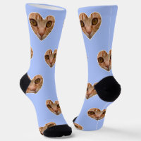 Custom Cat Photo on Light Blue Crew