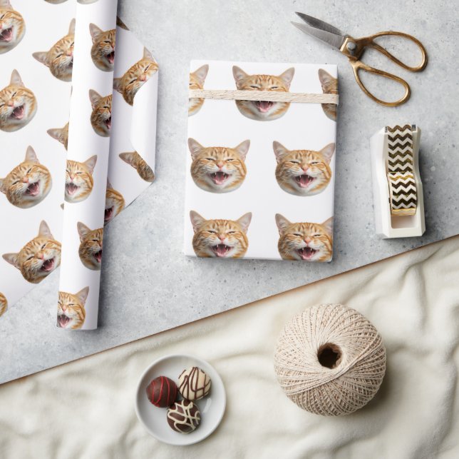 Custom Cat Photo Personalised Gift Wrap (Crafts)