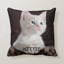 Custom cat photo personalised  throw pillow
