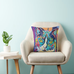 Custom Cat Portrait Painting - Forever Loved Pet Cushion