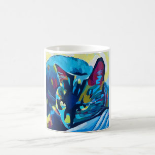 Custom Cat Portrait Painting - Gift for Cat Lovers Coffee Mug