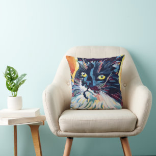 Custom Cat Portrait Painting - Gift for Cat Lovers Cushion
