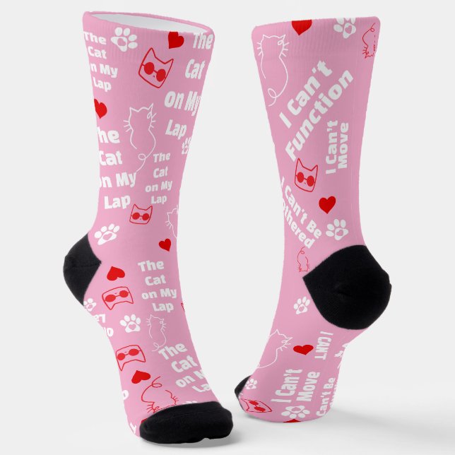 Custom Cat Socks for Cat Lovers! Funny Cat Socks (Angled)