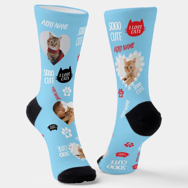 Custom Cat Socks Photo for Pet Lovers (Angled)